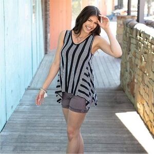 Striped Black and White Hanky Tank